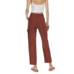 Aritzia Wilfred Free Brennan Pant High-Rise Utility Rust Maroon Size 0